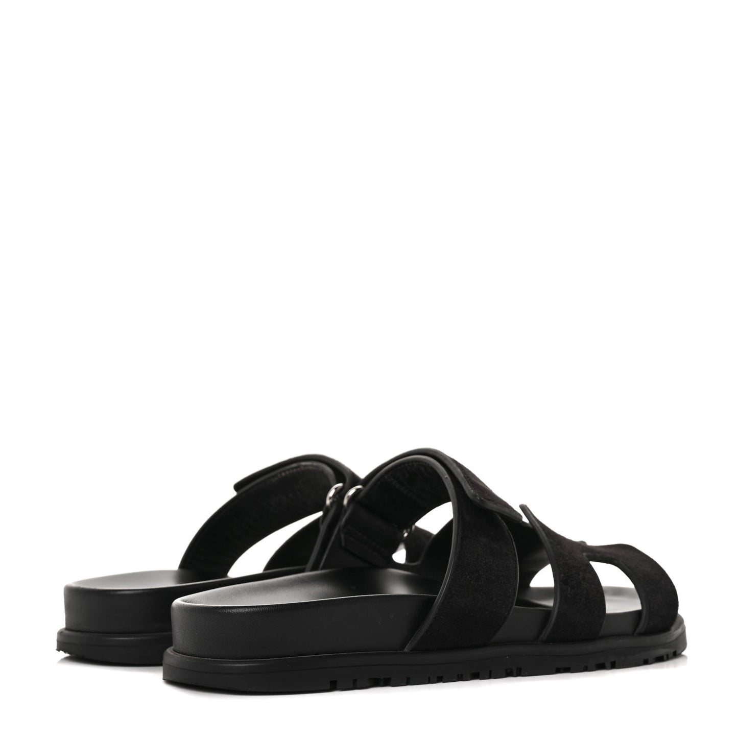 Suede Goatskin Womens Chypre Sandals 36.5 Black