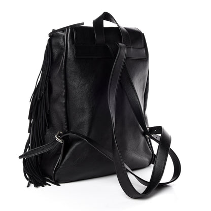 Saint Laurent Calfskin Fringe Festival Backpack Black 3 of 9