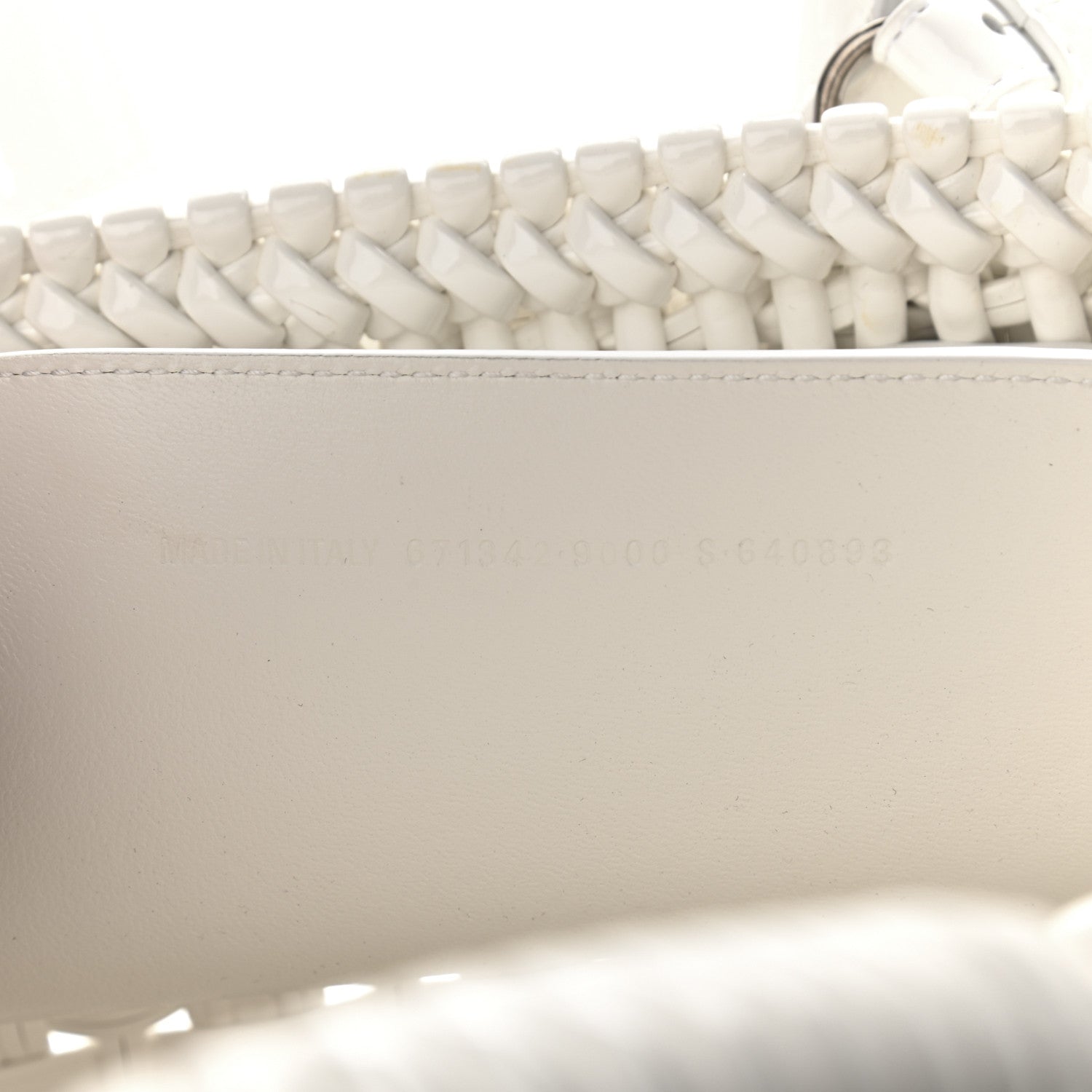 Balenciaga Varnished Faux Calfskin Braided XS Bistro Basket White 7 of 10