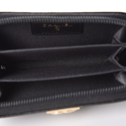 Chanel Caviar Quilted Boy Zip Around Coin Purse Wallet Black 5 of 7