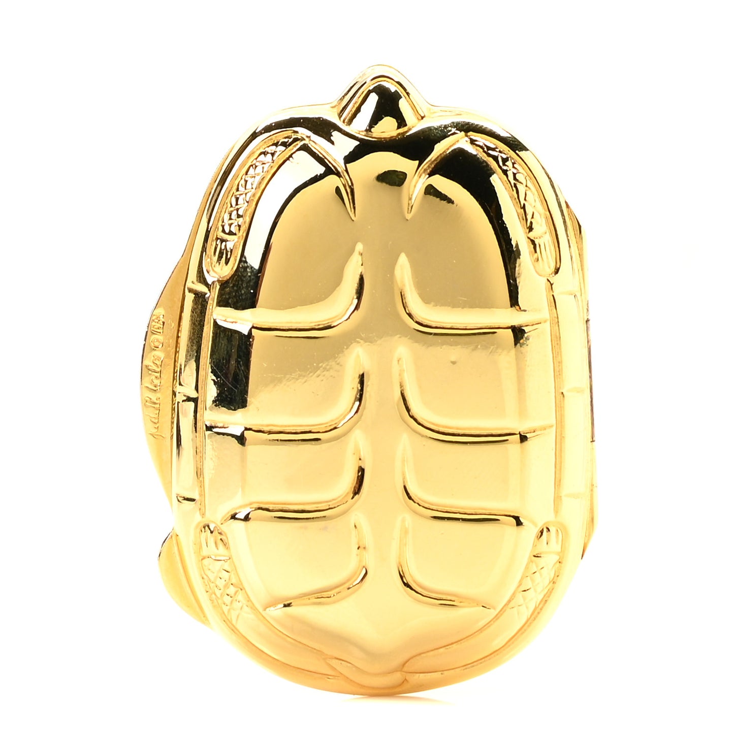 Crystal Turtle Pill Box Gold