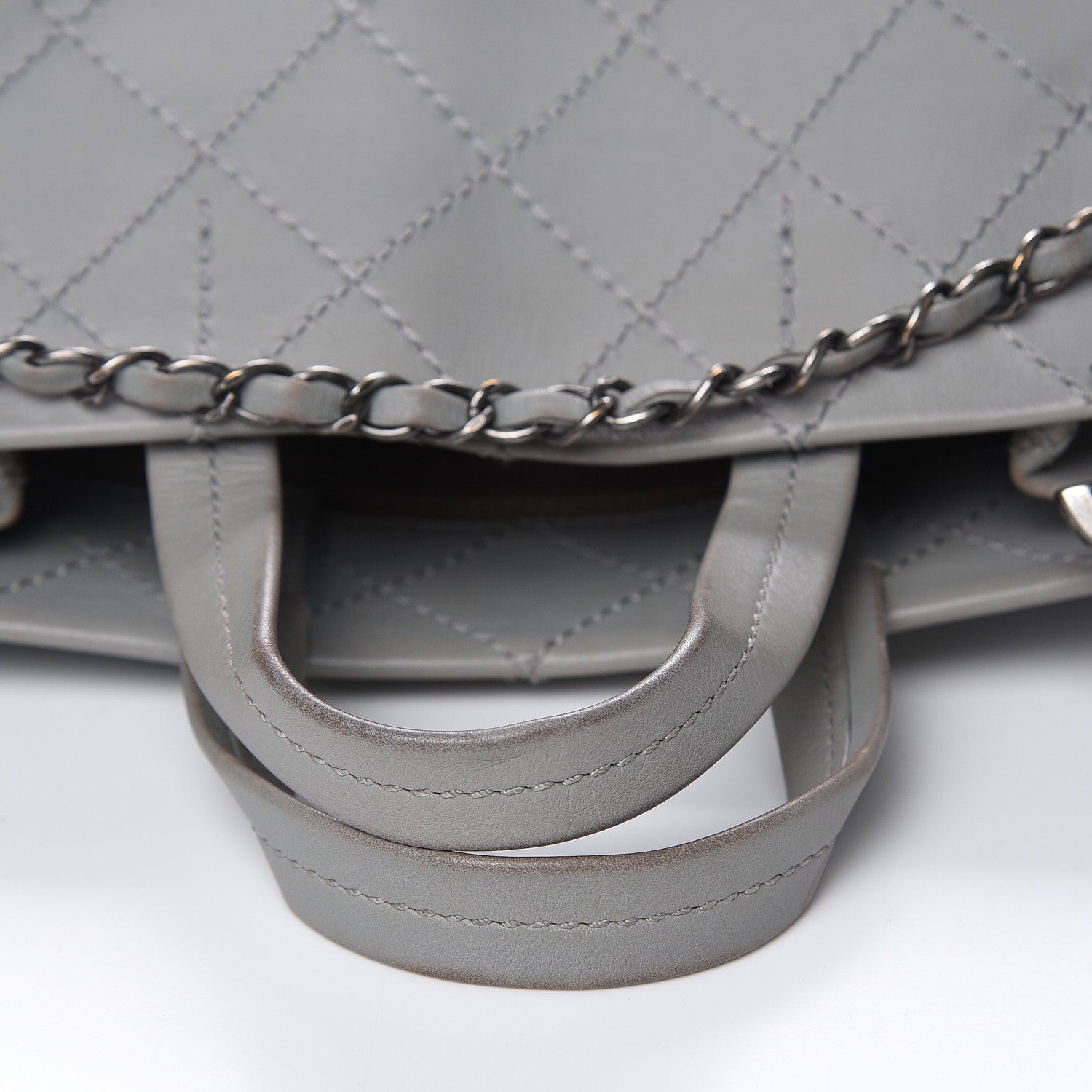 Chanel Grained Calfskin Small CC Pocket Tote Grey 10 of 17