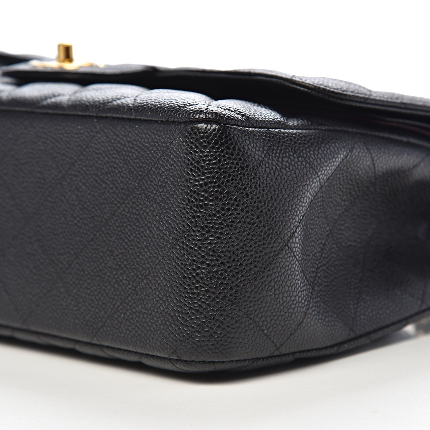 Caviar Quilted Jumbo Double Flap Black