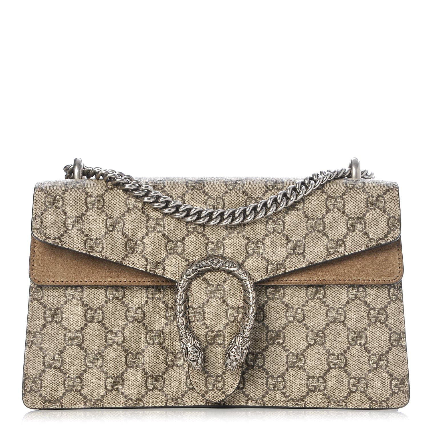Gucci GG Supreme Monogram Small Dionysus Shoulder Bag Taupe 1 of 9