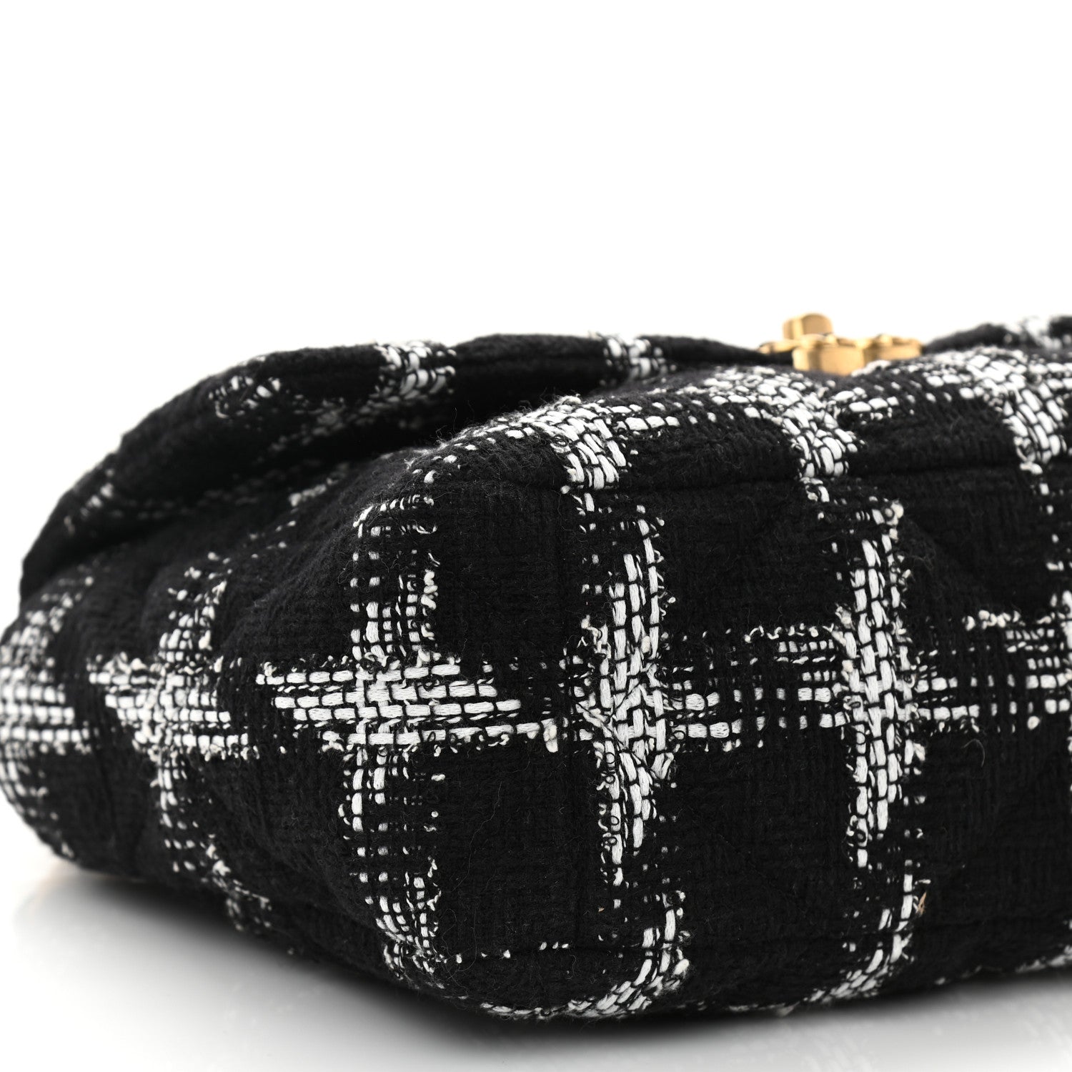 Chanel Tweed Quilted Large Chanel 19 Flap Black White 9 of 11