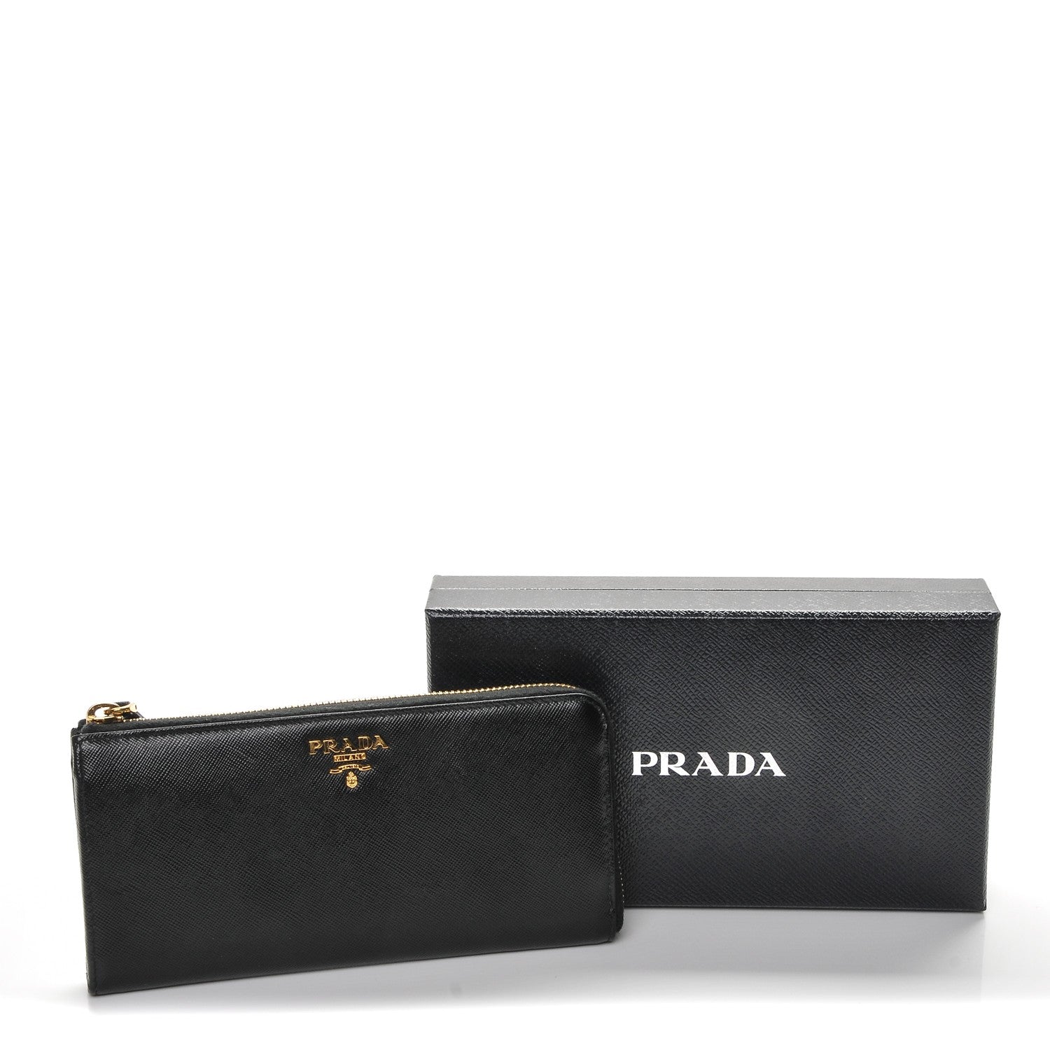 Prada Saffiano Metal Zip Around Wallet Nero Black 7 of 7