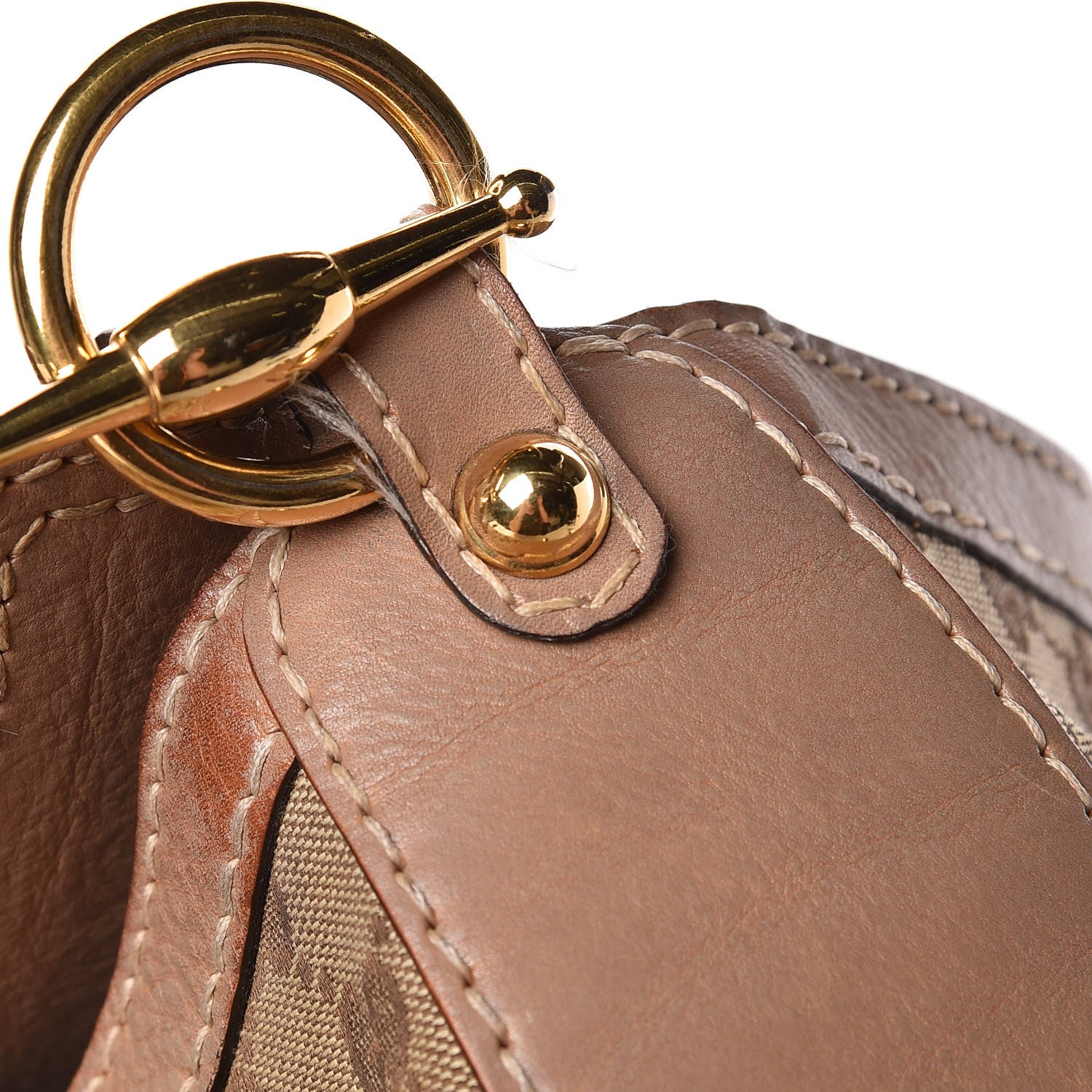 Gucci Monogram Large Jockey Hobo Beige 16 of 19