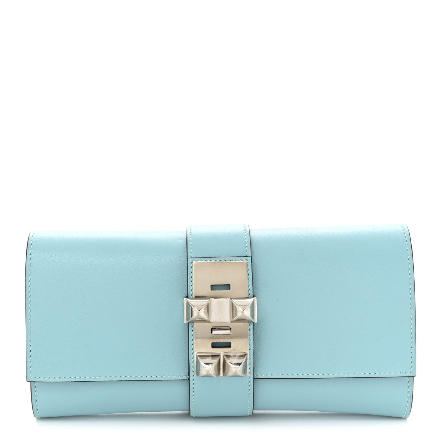 Hermes Tadelakt Medor 23 Clutch Bleu Atoll 1 of 10