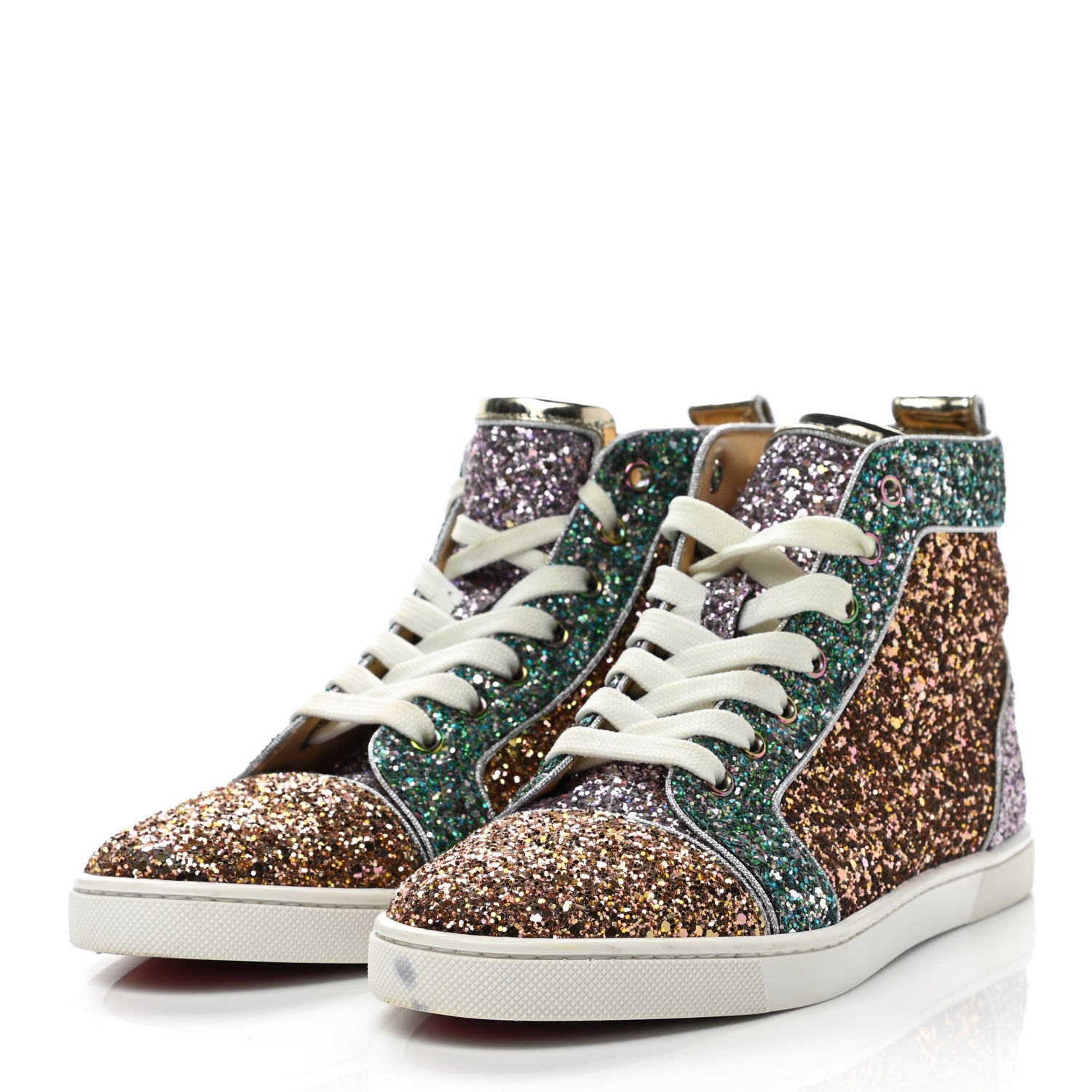 Christian Louboutin Bip Bip Glitter Womens Orlato Flat Sneakers 38 Multicolor 3 of 11