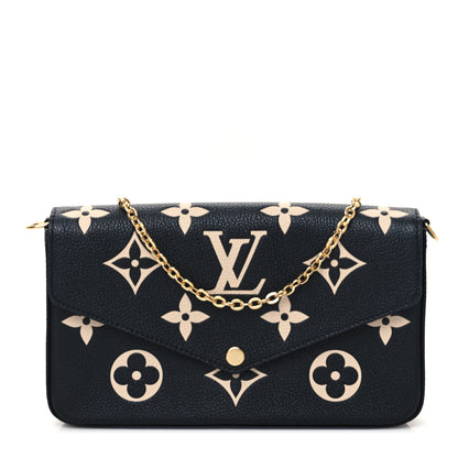 Louis Vuitton Empreinte Monogram Giant Felicie Pochette Black Beige 1 of 12