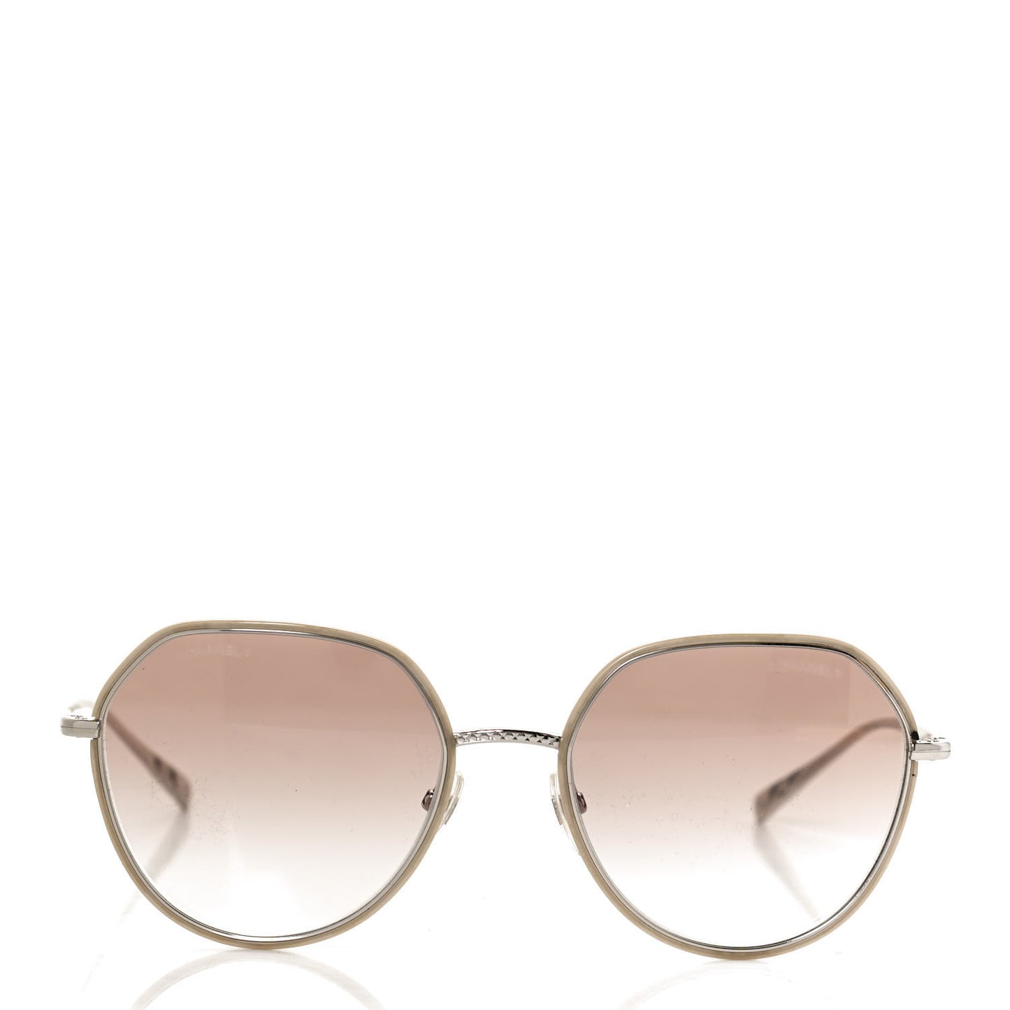 Round Sunglasses 4251-J Silver Brown