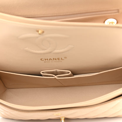 Chanel Caviar Quilted Medium Double Flap Beige Clair 5 of 13