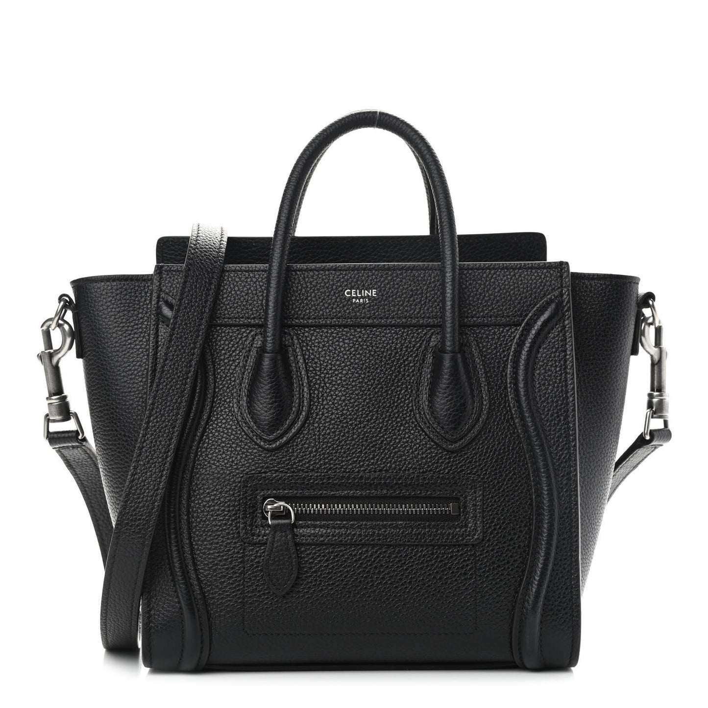 Drummed Calfskin Nano Luggage Black