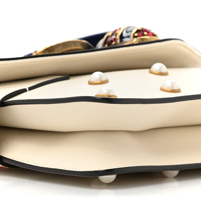 Gucci Nappa Pearl Studded Mini Queen Margaret Broadway Shoulder Bag Mystic White 10 of 12