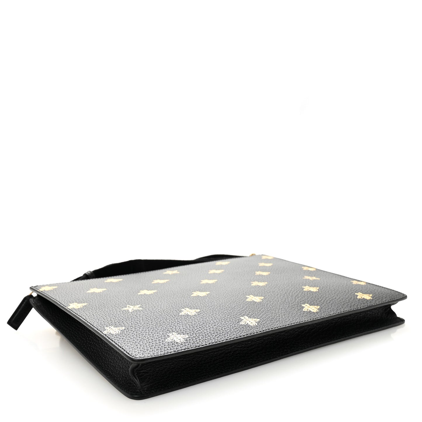 Grained Calfskin Bee Star Messenger Black