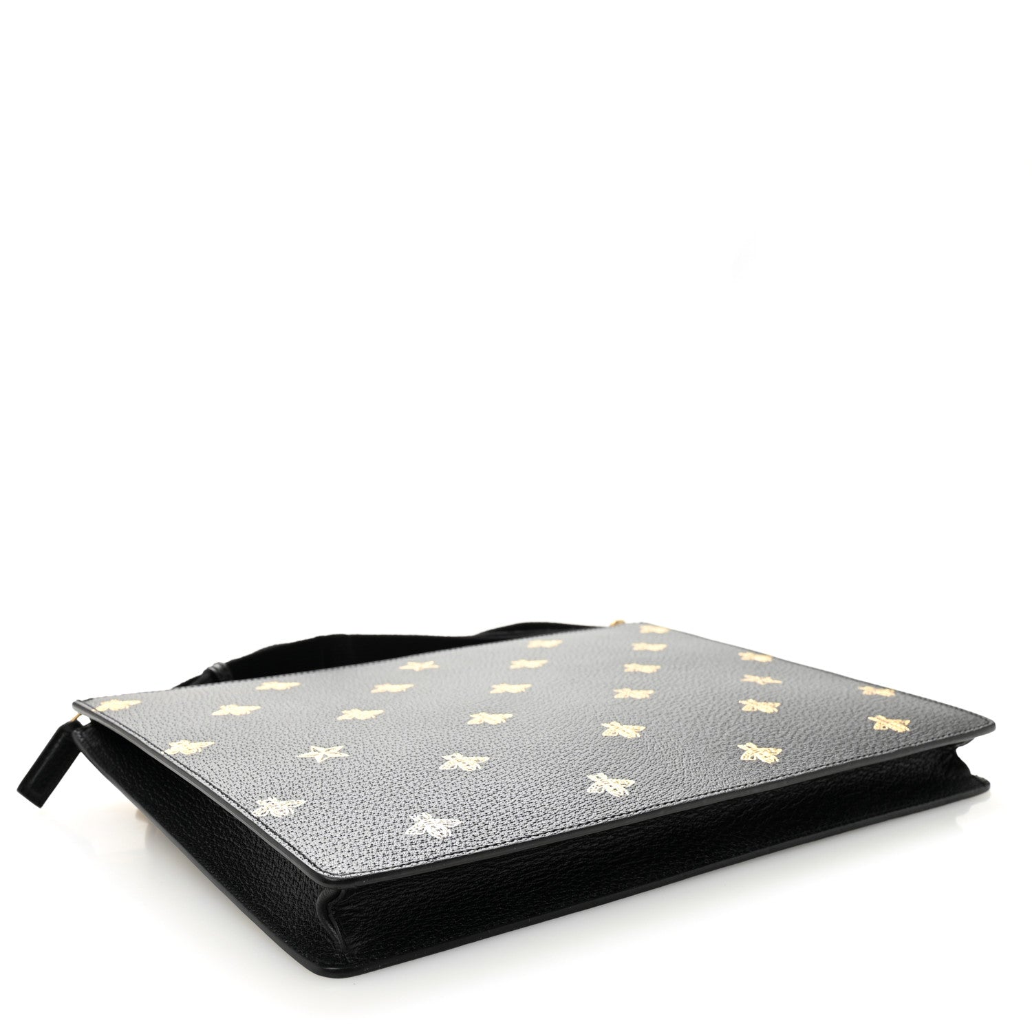 Gucci Grained Calfskin Bee Star Messenger Black 4 of 11