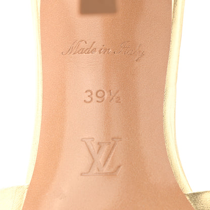 Louis Vuitton Metallic Lambskin Embossed Monogram Revival High Heel Mules 39.5 Gold 6 of 11