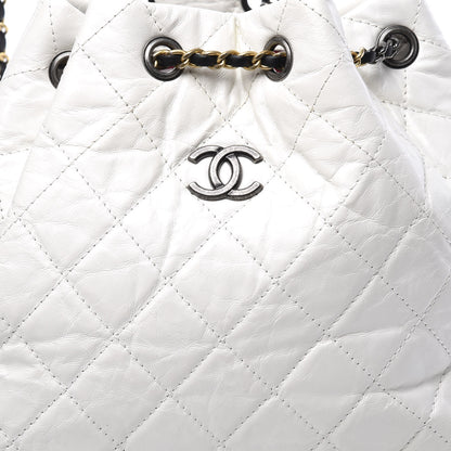 Chanel Aged Calfskin Quilted Gabrielle Backpack Black White 9 of 9