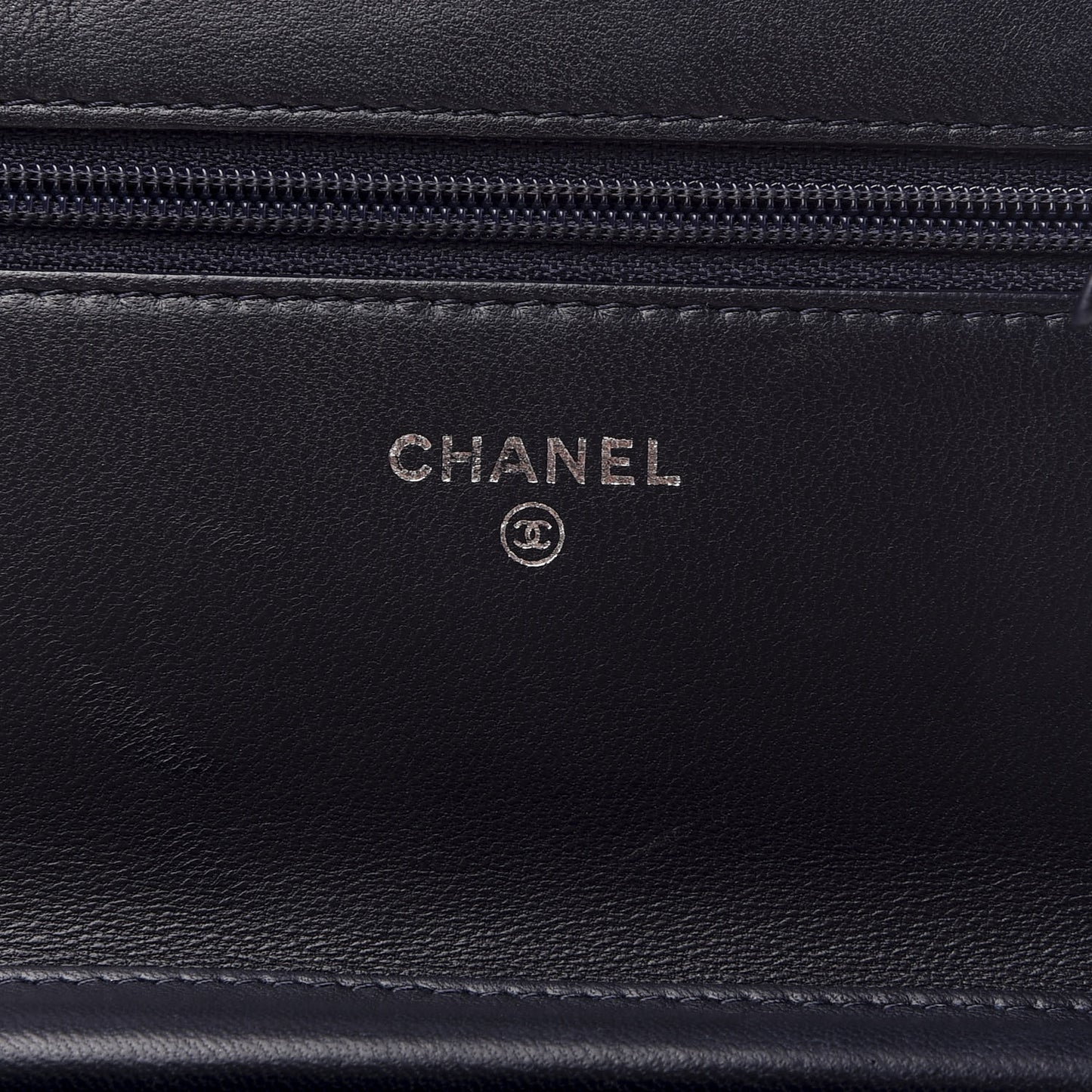 Lambskin Quilted Boy Wallet On Chain WOC Navy Blue