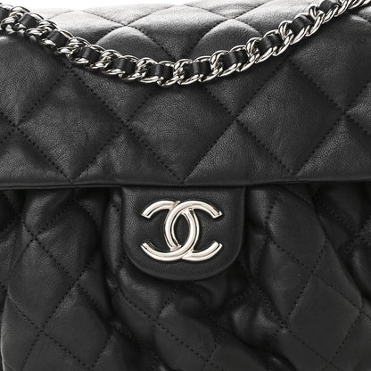 Chanel Washed Lambskin Quilted Medium Chain Around Messenger Black 8 of 11