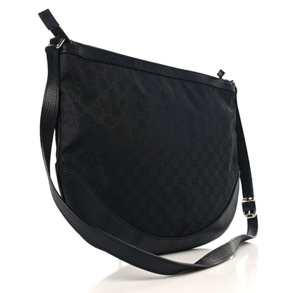 Gucci Denim Monogram Large Half Moon Hobo Black 2 of 12