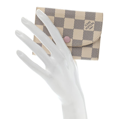 Louis Vuitton Damier Azur Rosalie Coin Purse Rose Ballerine 2 of 8