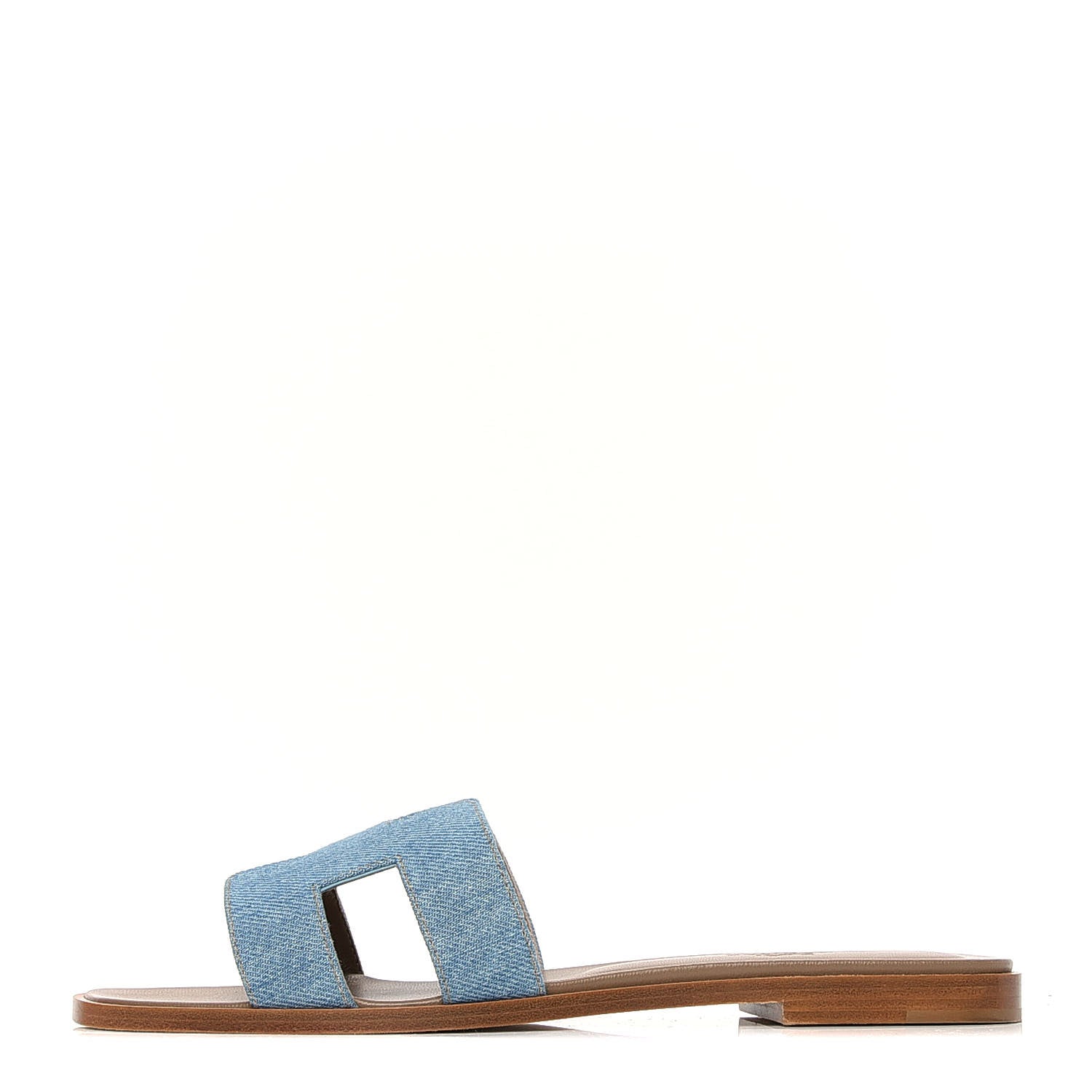 Hermes Denim Canvas Oran Sandals 39 Bleu Clair 1 of 9