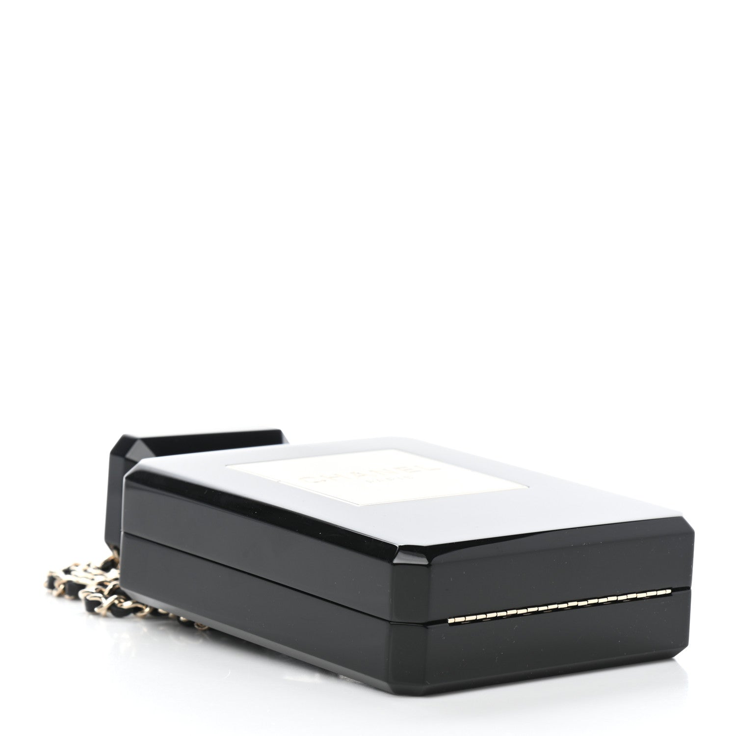 Chanel Plexiglass Perfume Bottle Clutch Black 4 of 9
