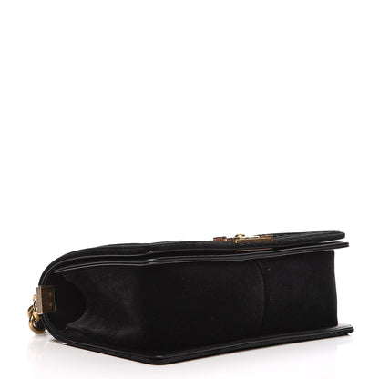 Chanel Velvet Chevron Medium Boy Flap Black 4 of 11