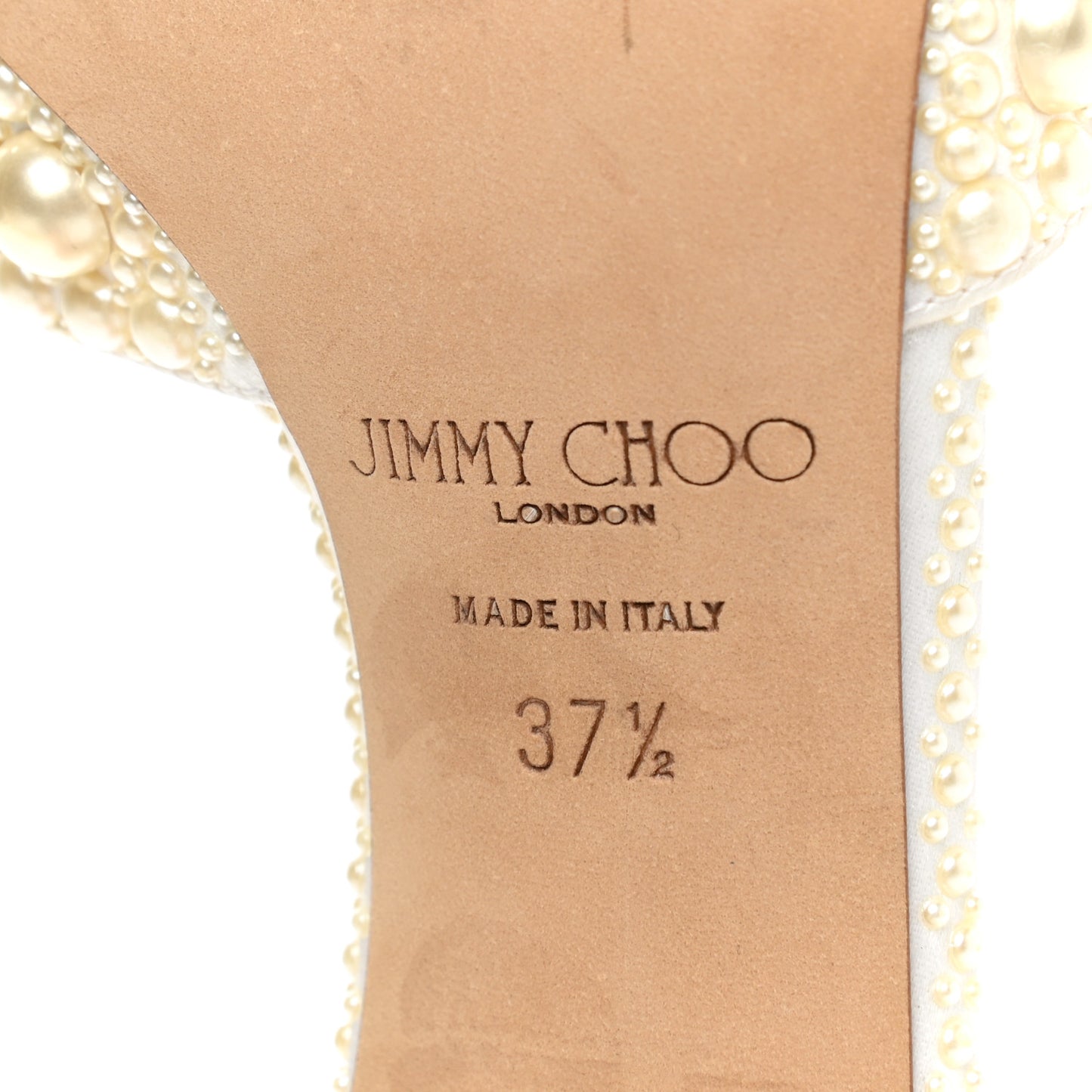 Pearl Satin Sacora 100 Sandals 37.5 White
