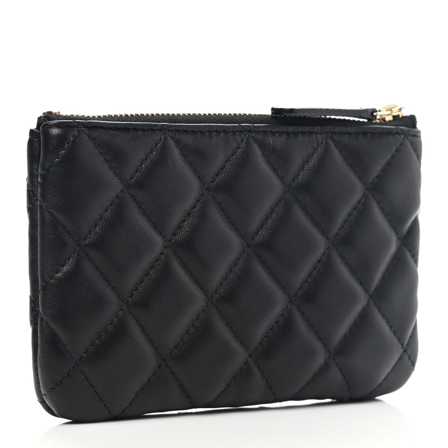 Chanel Lambskin Quilted Small No. 5 Cosmetic Case Black 3 of 9