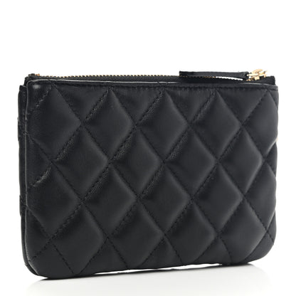 Chanel Lambskin Quilted Small No. 5 Cosmetic Case Black 3 of 9