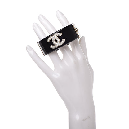Chanel Resin Quilted CC Cuff Black Gold 2 of 8