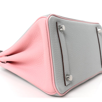 Hermes Togo Horseshoe Birkin 25  Bleu Pale Rose Sakura 9 of 11