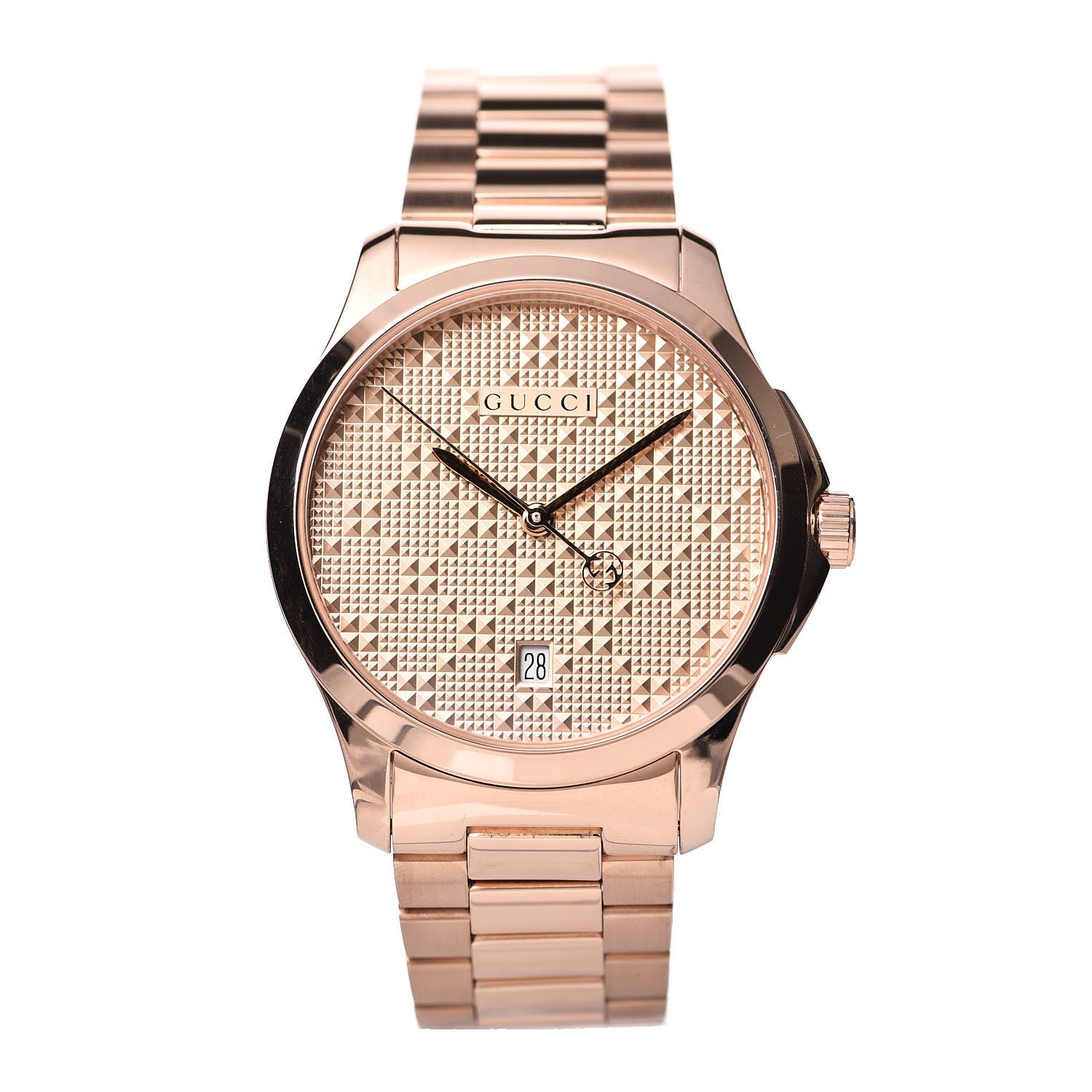 Gucci Stainless Steel 38mm G-Timeless Diamante Quartz Watch Rose 1 of 10