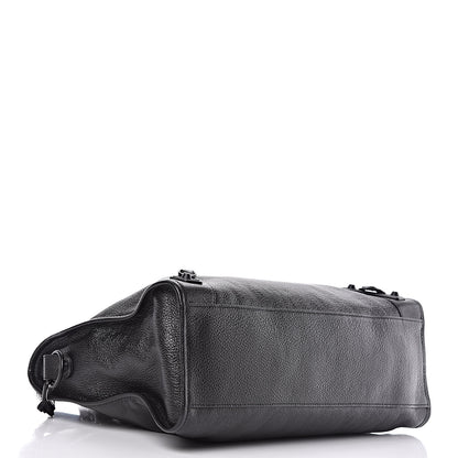 Balenciaga Shiny Grained Goatskin Black Metallic Edge City Black 4 of 10
