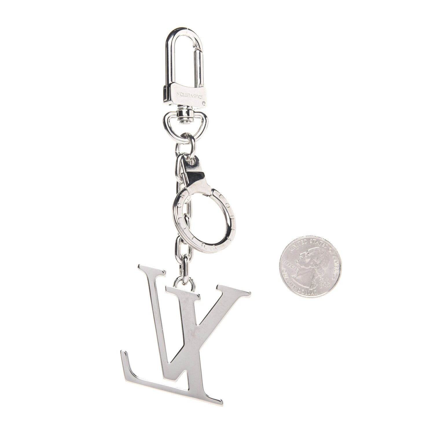 Louis Vuitton LV Facettes Bag Charm Key Holder Silver 2 of 6