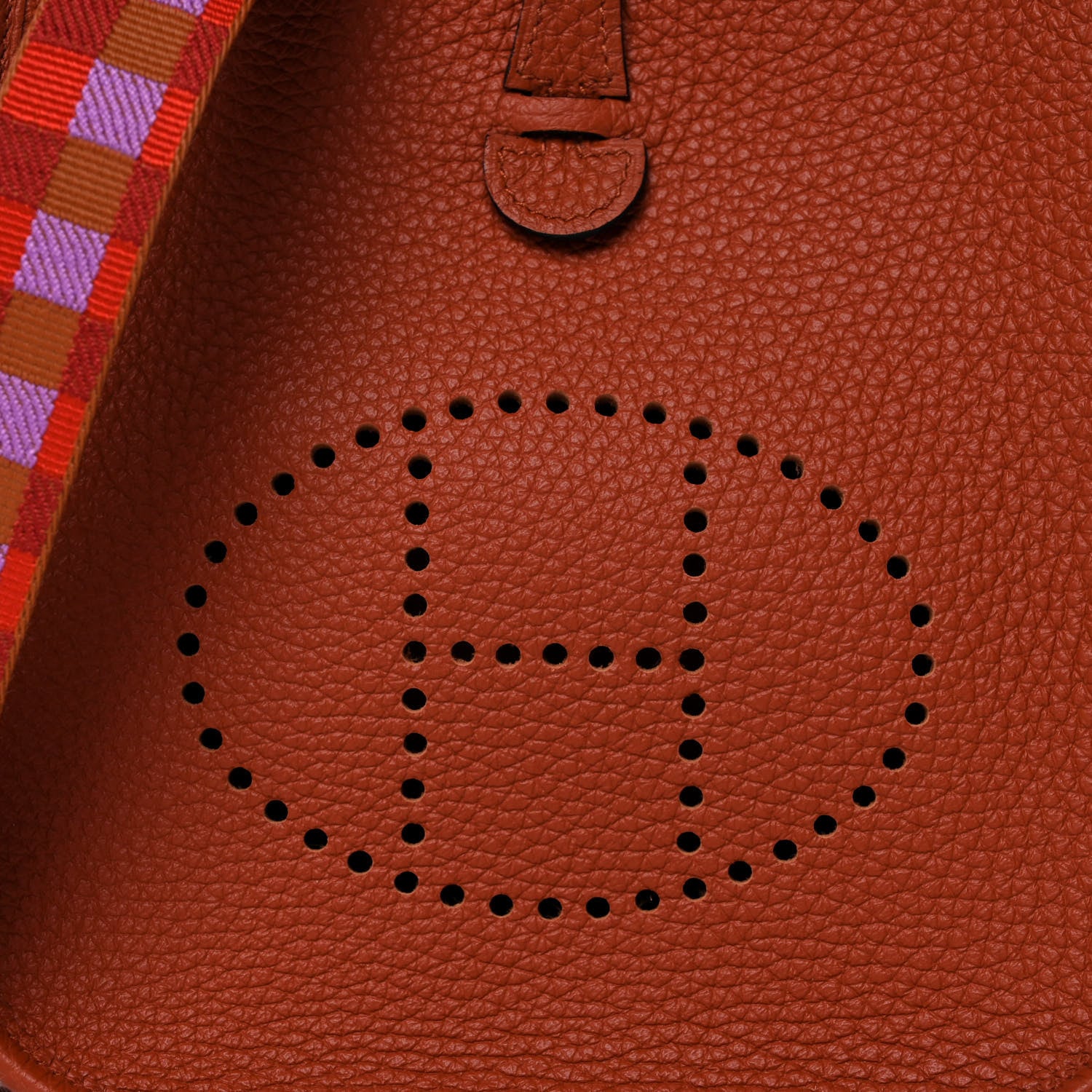 Hermes Taurillon Clemence Maxi Quadrille Evelyne TPM Cuivre Capucine Parme Rouge Duchess 9 of 13