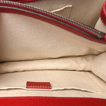 Gucci Dollar Calfskin Crystal Web Medium Dionysus Bamboo Top Handle Bag Hibiscus Red Black Diamond 6 of 11