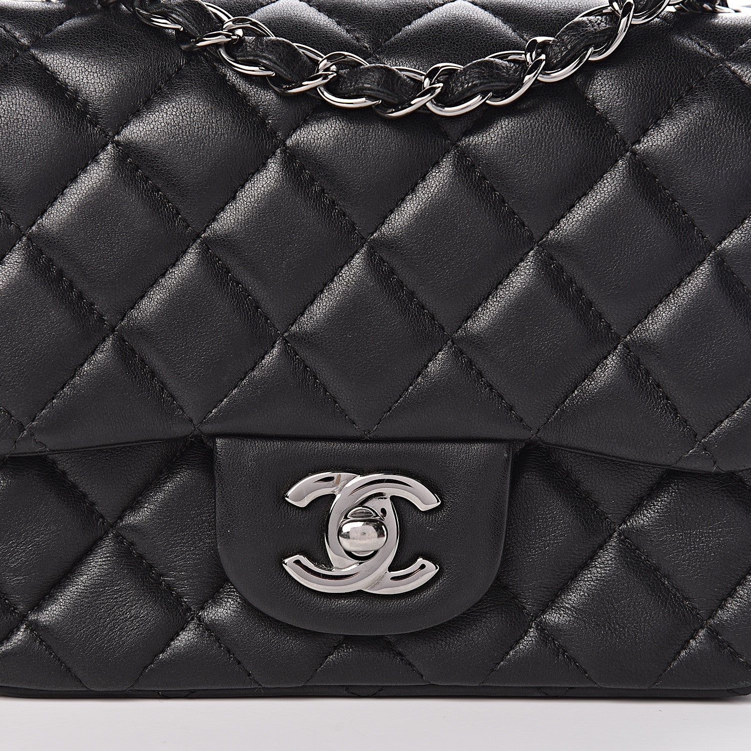 Chanel Lambskin Quilted Mini Square Flap Black 12 of 13