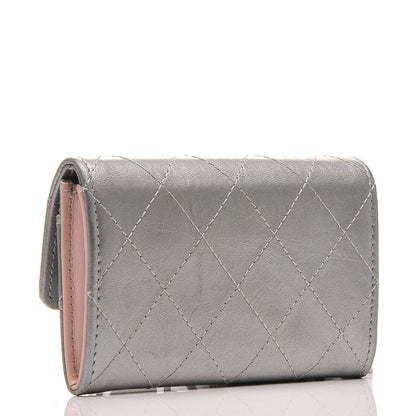 Chanel Metallic Calfskin Quilted Palette Card Holder Silver 3 of 8