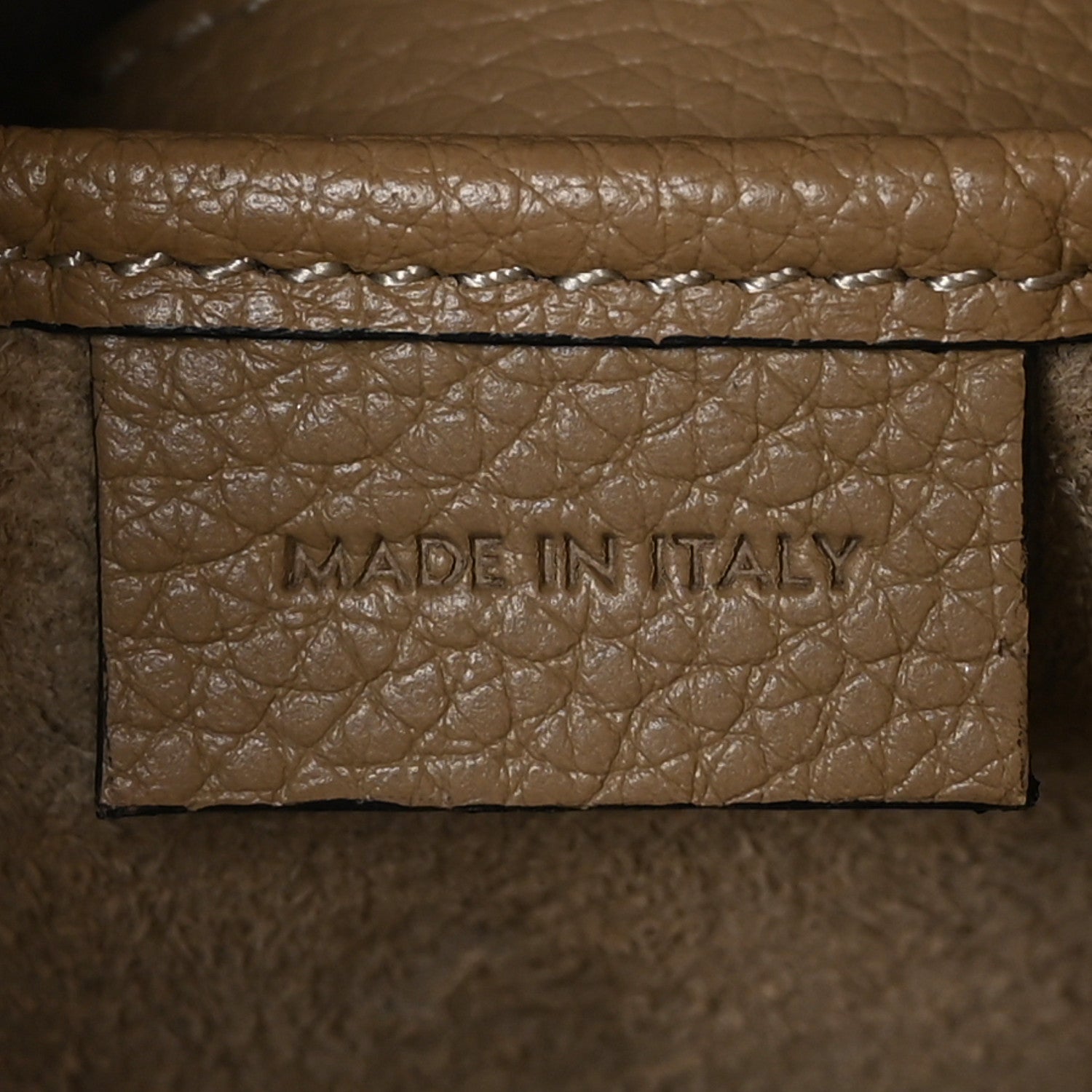 Celine Drummed Calfskin Nano Luggage Dune 6 of 10