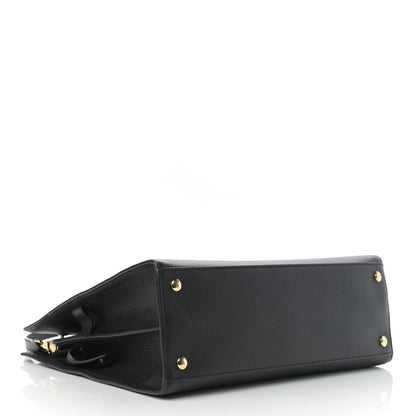 Burberry Grainy Calfskin Medium Title Bag Black 4 of 12