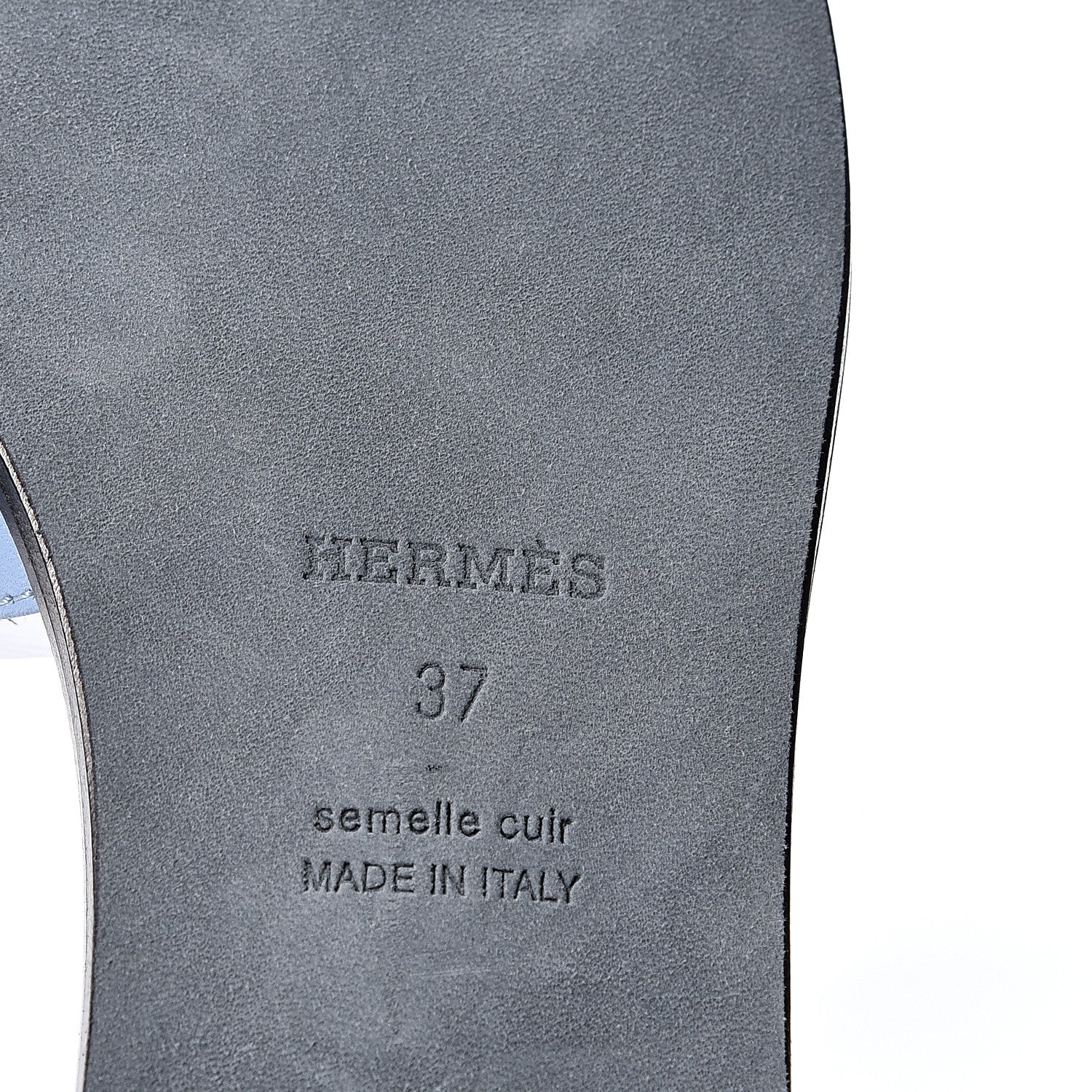 Hermes Box Calfskin Oran Sandals 37 Light Bleu 8 of 11