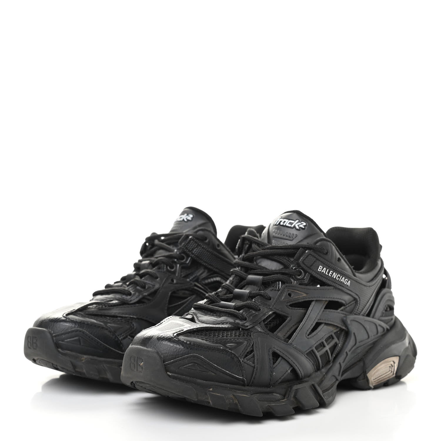 Balenciaga Rubber Mesh Womens Track.2 Open Sneakers 39 Black 3 of 16