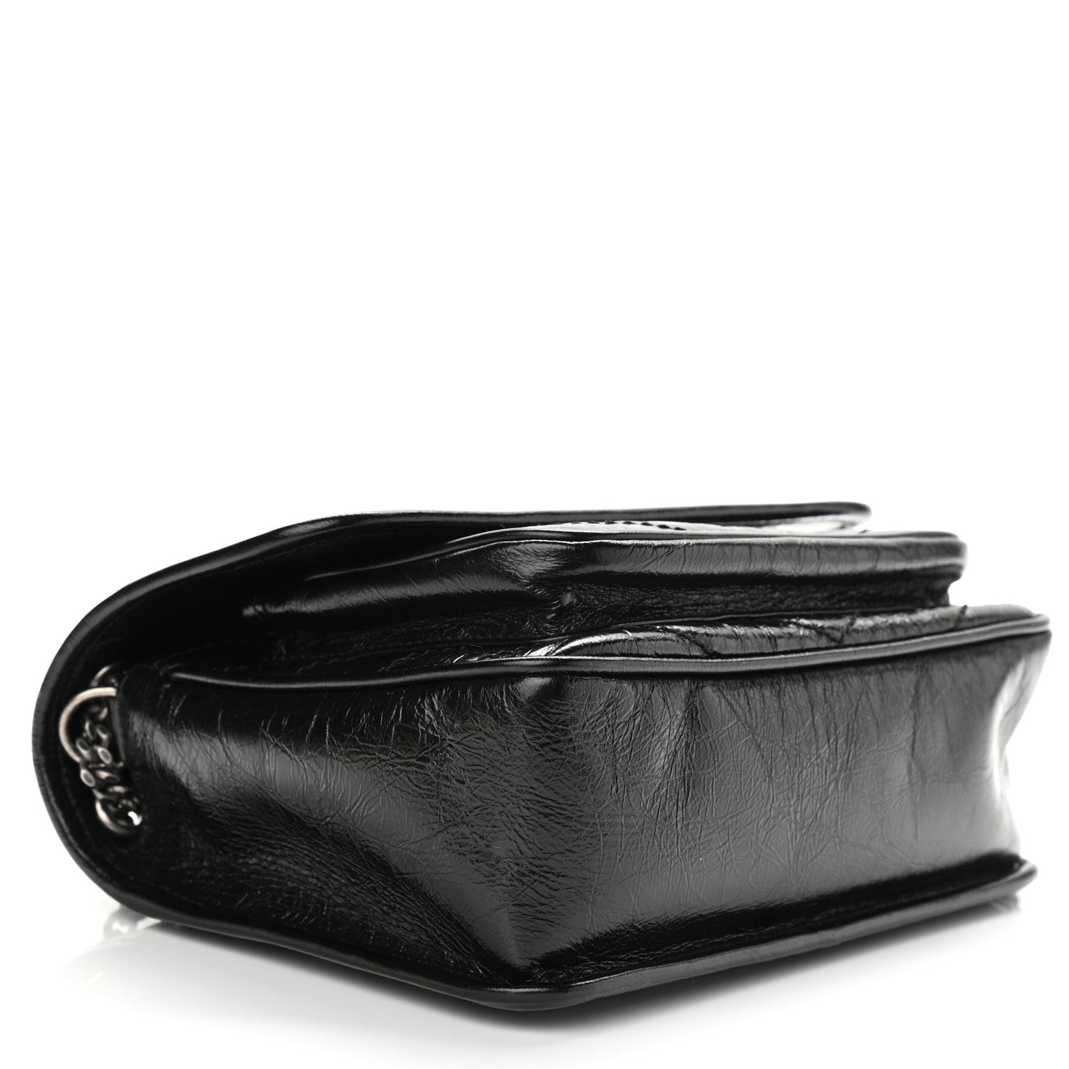 Saint Laurent Crinkled Lambskin Matelasse Monogram Baby Niki Chain Satchel Black 4 of 12