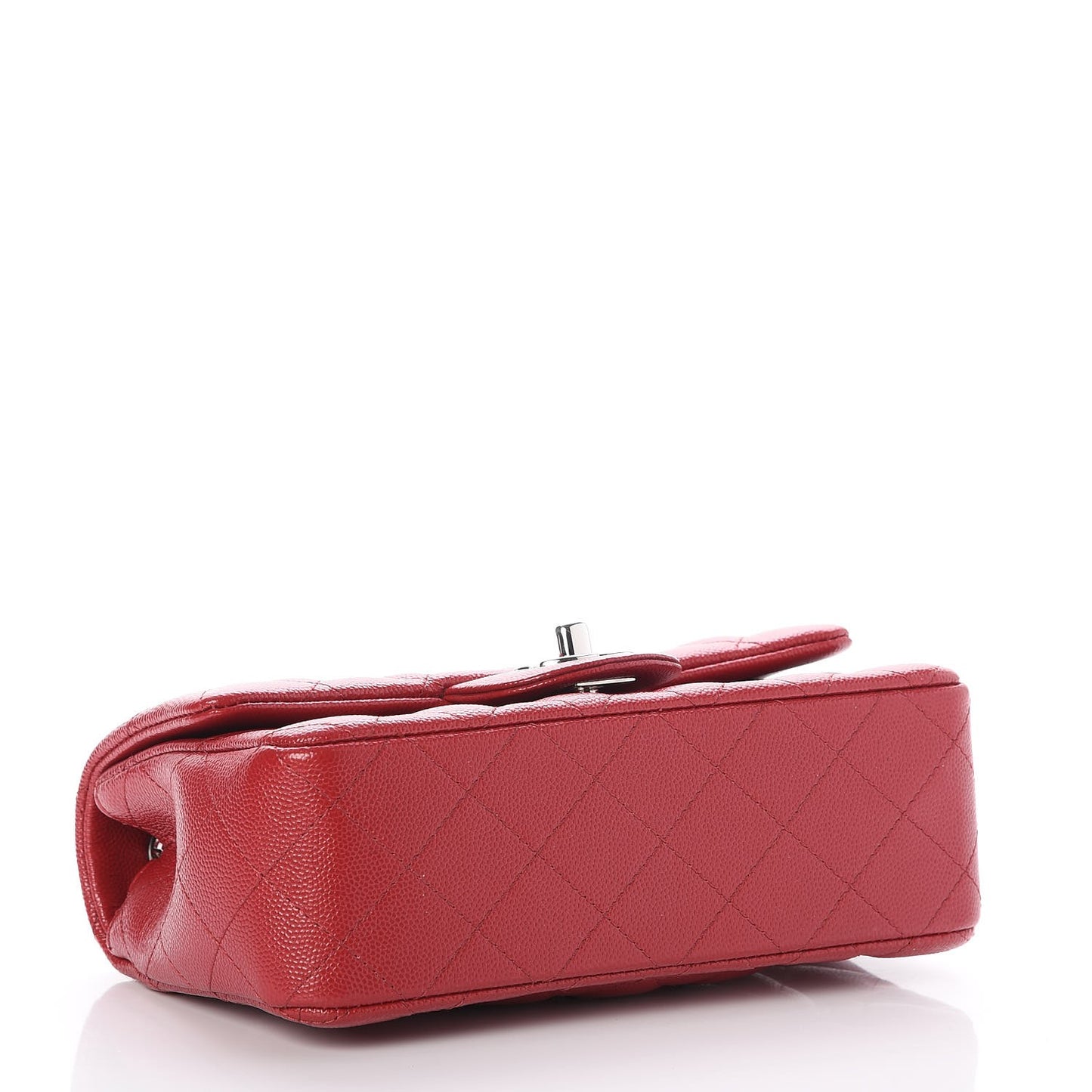 Caviar Quilted Mini Rectangular Flap Red