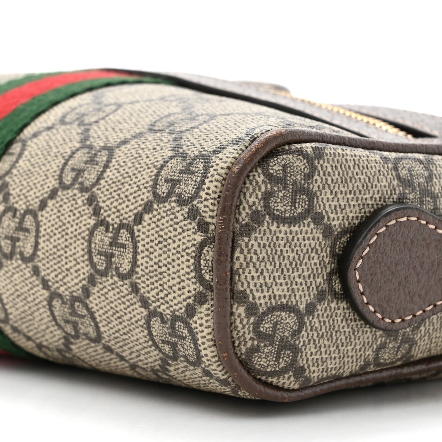 GG Supreme Monogram Web Mini Ophidia Shoulder Bag Brown