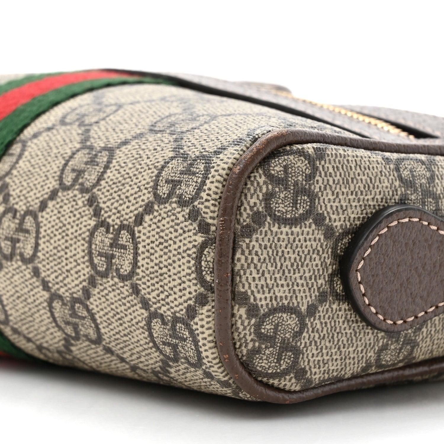 Gucci GG Supreme Monogram Web Mini Ophidia Shoulder Bag Brown 9 of 14