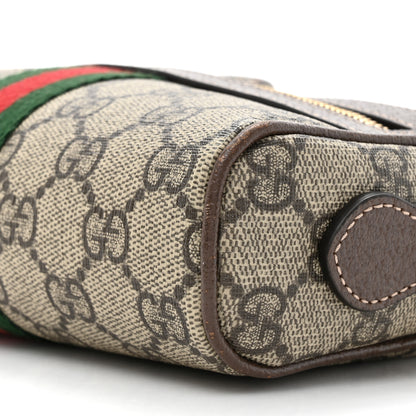 Gucci GG Supreme Monogram Web Mini Ophidia Shoulder Bag Brown 9 of 14